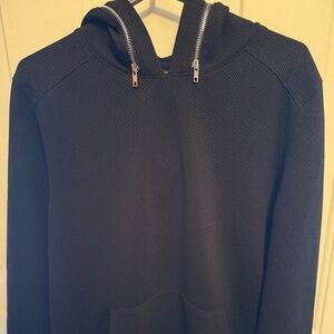 Men's Forever 21 all around two zipper hooded black shirt, S